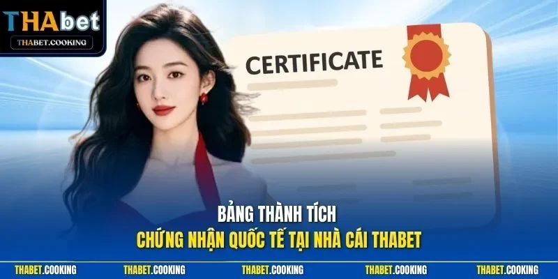 Bảng thành tích - chứng nhận quốc tế tại nhà cái THABET