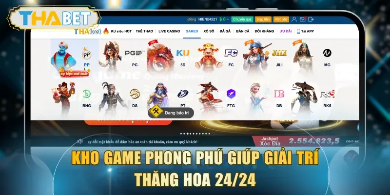 Kho game phong phú giúp giải trí thăng hoa 24/24