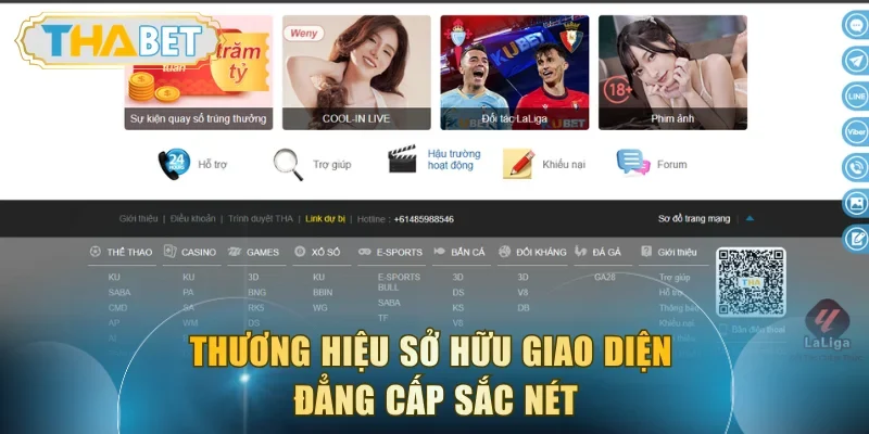 Thương hiệu sở hữu giao diện đẳng cấp sắc nét